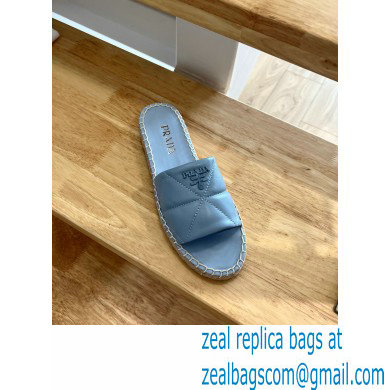 prada nappa leather espadrille slides blue 2022