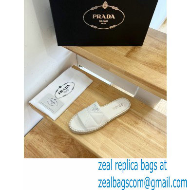 prada nappa leather espadrille slides white 2022