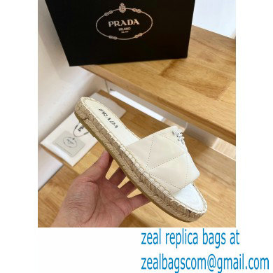 prada nappa leather espadrille slides white 2022