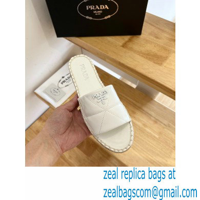 prada nappa leather espadrille slides white 2022