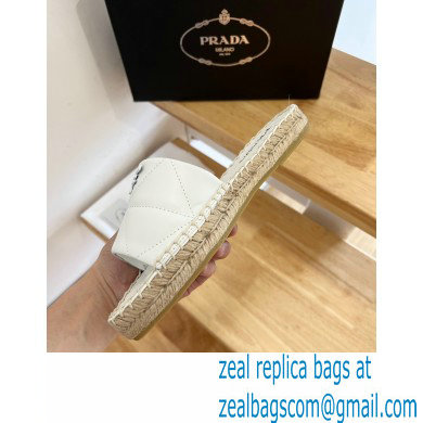 prada nappa leather espadrille slides white 2022