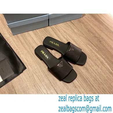 prada saffiano leather slides black 2022 - Click Image to Close