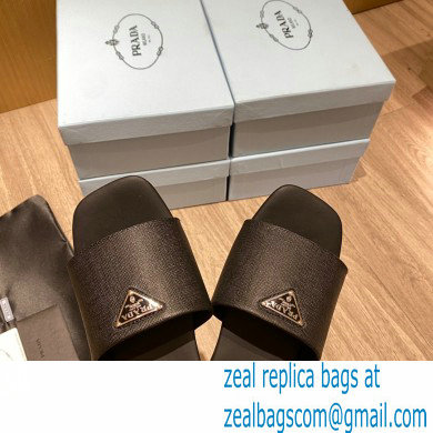 prada saffiano leather slides black 2022 - Click Image to Close