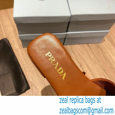 prada saffiano leather slides brown 2022