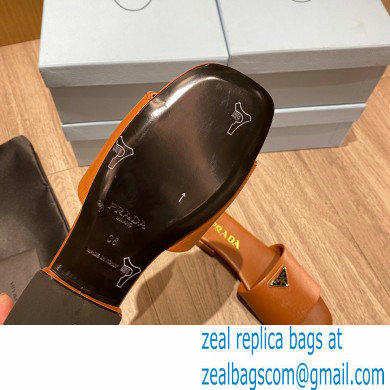 prada saffiano leather slides brown 2022