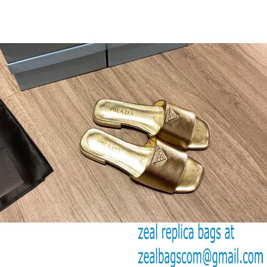 prada saffiano leather slides gold 2022 - Click Image to Close