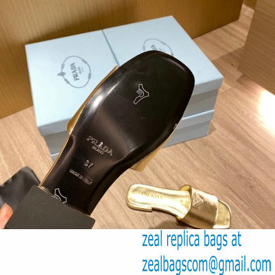 prada saffiano leather slides gold 2022 - Click Image to Close
