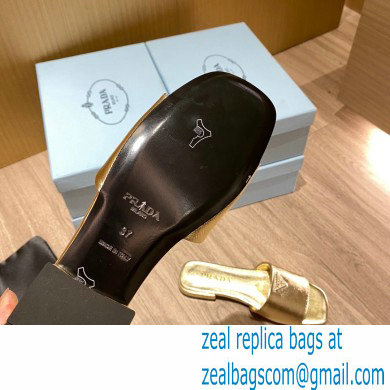 prada saffiano leather slides gold 2022