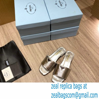 prada saffiano leather slides silver 2022