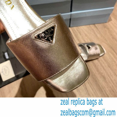 prada saffiano leather slides silver 2022 - Click Image to Close