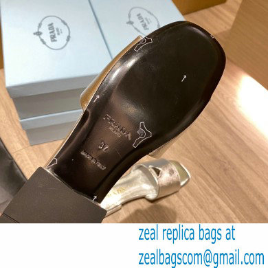 prada saffiano leather slides silver 2022 - Click Image to Close