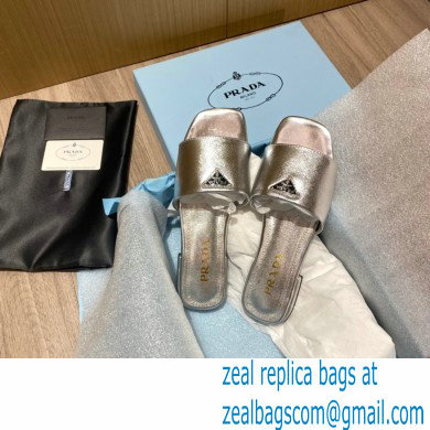 prada saffiano leather slides silver 2022