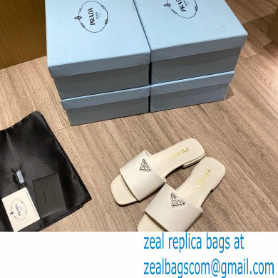 prada saffiano leather slides white 2022