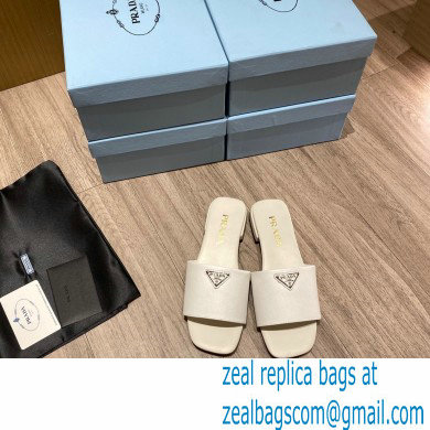 prada saffiano leather slides white 2022