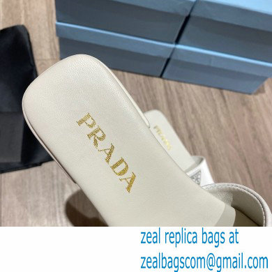 prada saffiano leather slides white 2022