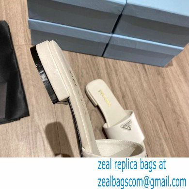 prada saffiano leather slides white 2022