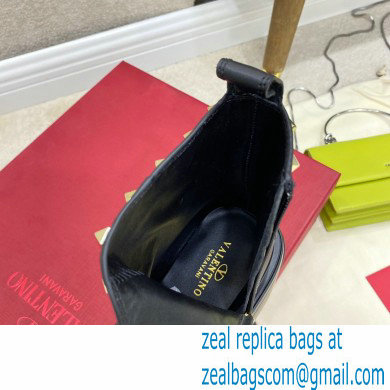 valentino UNIQUEFORM black CALFSKIN ANKLE BOOT 85 MM WITH STUDS