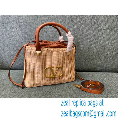 valentino VLOGO SIGNATURE WICKER BUCKET BAG 2022