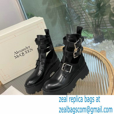 Alexander Mcqueen Heel 5.5cm Rave Buckle Boots Black 2022