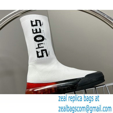 Balenciaga 53045 Speed Knit Sock High Sneakers White/Black 2022 - Click Image to Close