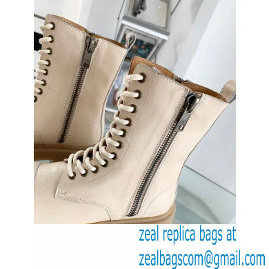 Balenciaga Heel 4.5cm Smooth calfskin Tractor Lace-up boots Beige