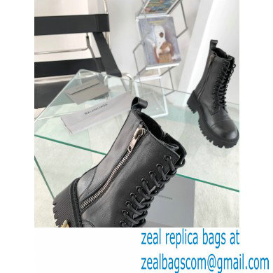 Balenciaga Heel 4.5cm Smooth calfskin Tractor Lace-up boots Black