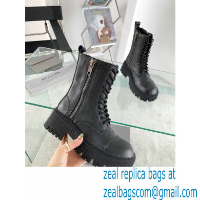 Balenciaga Heel 4.5cm Smooth calfskin Tractor Lace-up boots Black