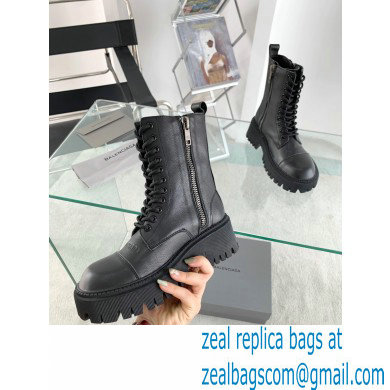 Balenciaga Heel 4.5cm Smooth calfskin Tractor Lace-up boots Black