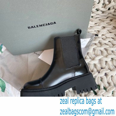 Balenciaga Heel 4.5cm Smooth calfskin Tractor boots Brushed Black