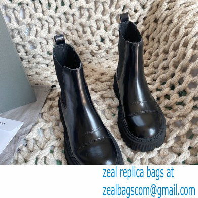 Balenciaga Heel 4.5cm Smooth calfskin Tractor boots Brushed Black - Click Image to Close