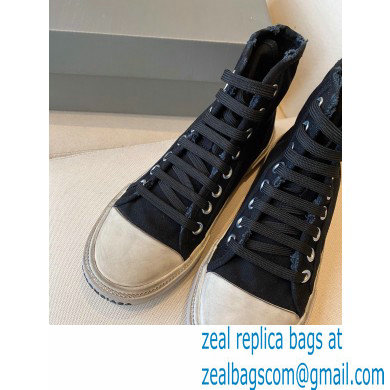 Balenciaga Paris High Top Sneakers in Destroyed cotton and rubber 01