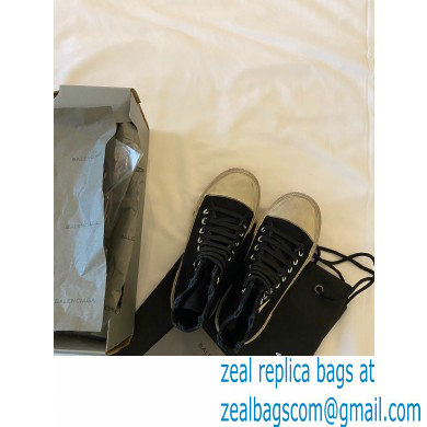 Balenciaga Paris High Top Sneakers in Destroyed cotton and rubber 01 - Click Image to Close