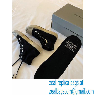 Balenciaga Paris High Top Sneakers in Destroyed cotton and rubber 01