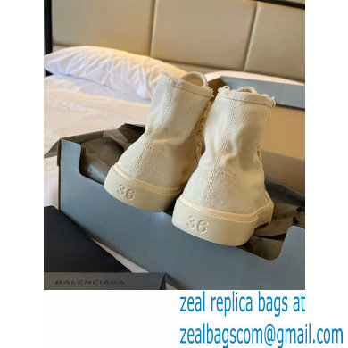 Balenciaga Paris High Top Sneakers in Destroyed cotton and rubber 02 - Click Image to Close