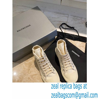 Balenciaga Paris High Top Sneakers in Destroyed cotton and rubber 02 - Click Image to Close