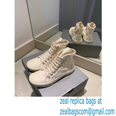 Balenciaga Paris High Top Sneakers in Destroyed cotton and rubber 02 - Click Image to Close