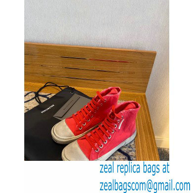 Balenciaga Paris High Top Sneakers in Destroyed cotton and rubber 03
