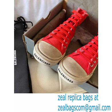 Balenciaga Paris High Top Sneakers in Destroyed cotton and rubber 03