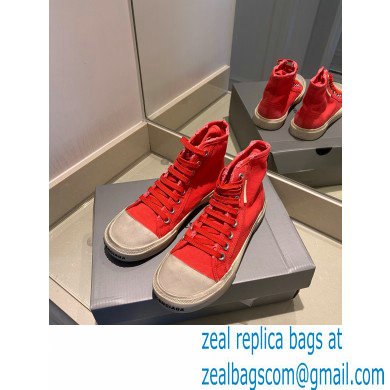 Balenciaga Paris High Top Sneakers in Destroyed cotton and rubber 03