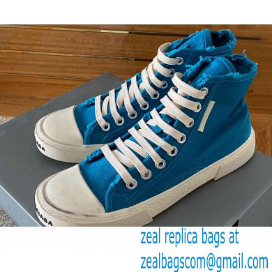 Balenciaga Paris High Top Sneakers in Destroyed cotton and rubber 05