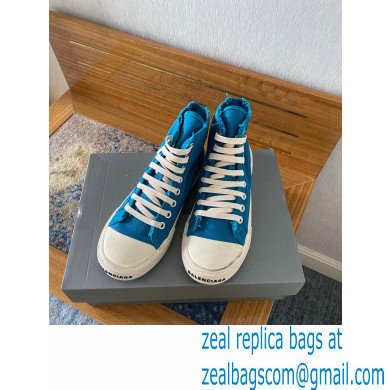 Balenciaga Paris High Top Sneakers in Destroyed cotton and rubber 05