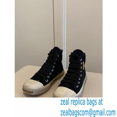 Balenciaga Paris High Top Sneakers in Destroyed cotton and rubber 06