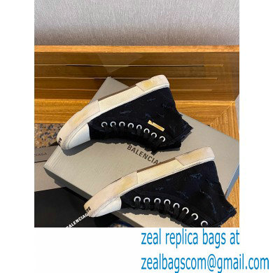 Balenciaga Paris High Top Sneakers in Destroyed cotton and rubber 06