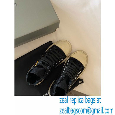 Balenciaga Paris High Top Sneakers in Destroyed cotton and rubber 06