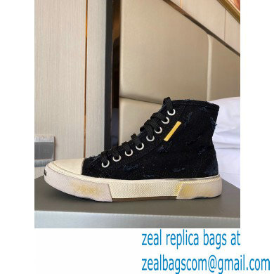 Balenciaga Paris High Top Sneakers in Destroyed cotton and rubber 06 - Click Image to Close