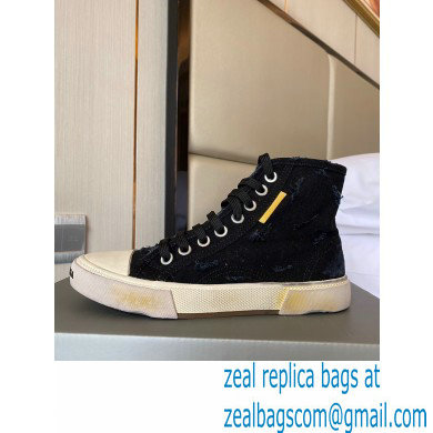 Balenciaga Paris High Top Sneakers in Destroyed cotton and rubber 06