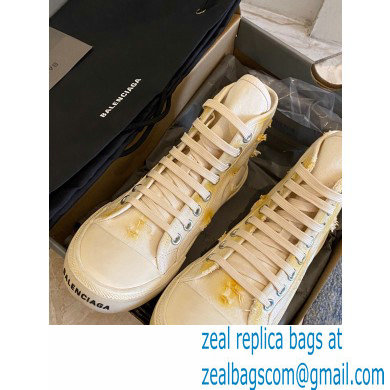 Balenciaga Paris High Top Sneakers in Destroyed cotton and rubber 07