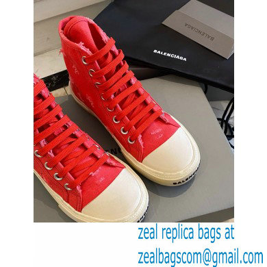 Balenciaga Paris High Top Sneakers in Destroyed cotton and rubber 08