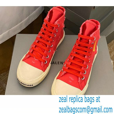 Balenciaga Paris High Top Sneakers in Destroyed cotton and rubber 08