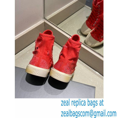 Balenciaga Paris High Top Sneakers in Destroyed cotton and rubber 08